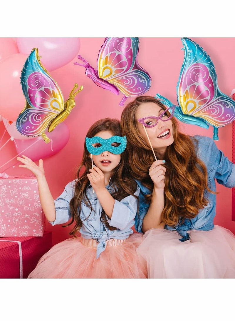 Excefore Butterfly Balloons, 6 Pcs Fairy Colorful Butterfly Helium Mylar Foil Balloon - Image 4