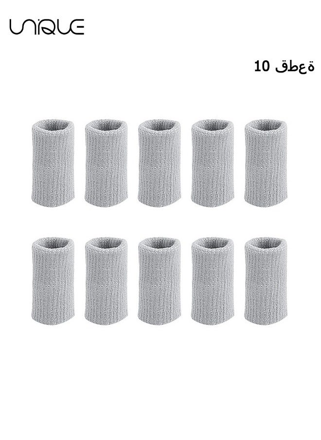 Unique 10 Pcs Breathable Finger Sleeves, Thumb Braces Support Elastic Compression Protectors for Relaxing Pain Arthritis Trigger Finger, Gray  - Image 1