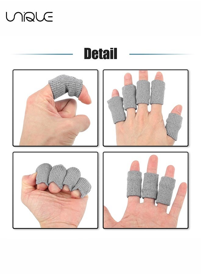 Unique 10 Pcs Breathable Finger Sleeves, Thumb Braces Support Elastic Compression Protectors for Relaxing Pain Arthritis Trigger Finger, Gray  - Image 5