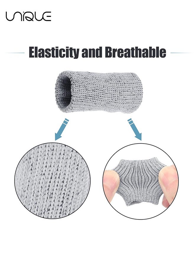Unique 10 Pcs Breathable Finger Sleeves, Thumb Braces Support Elastic Compression Protectors for Relaxing Pain Arthritis Trigger Finger, Gray  - Image 3