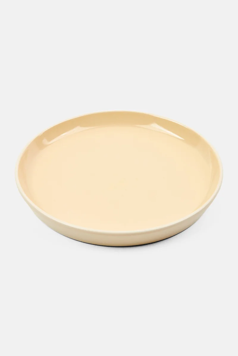 Muy Mucho Two-Tone Dessert Plate 19 x 16,8 x 2,2 cm, Beige