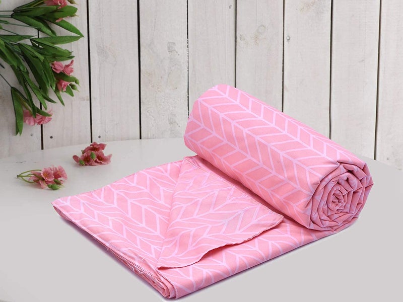 RUSTIC LINEN Soft Microfiber Cotton Printed Cotton Single Duvet Cover Combo Self Printed Duvet Cover 60 x 90 Inch 2 Piece Single Duvet Cover Pink and Brown - Image 3