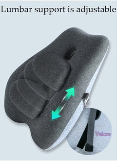 DUNISO Adjustable Lumbar Support Pillow Improve Lower Back PainRelief and Sitting Posture Adjustable Slider Ergonomic Memory Foam Back Cushion for Long Sitting for Office Chair Car Plane  - Image 5