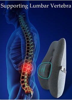DUNISO Adjustable Lumbar Support Pillow Improve Lower Back PainRelief and Sitting Posture Adjustable Slider Ergonomic Memory Foam Back Cushion for Long Sitting for Office Chair Car Plane  - Image 2
