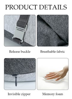 DUNISO Adjustable Lumbar Support Pillow Improve Lower Back PainRelief and Sitting Posture Adjustable Slider Ergonomic Memory Foam Back Cushion for Long Sitting for Office Chair Car Plane  - Image 3