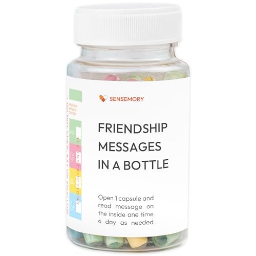 Sensemory 50 Frienship Capsule Letters Messages in a Bottle - Best Friend Birthday Gifts for Women, BFF, Sister, Bestie - Cute Bestfriend Gift Ideas, Christmas Stocking Stuffers for Women - Image 1