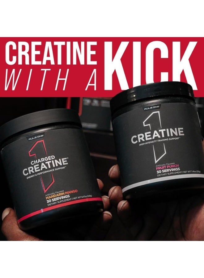 Rule1 Charged Creatine, Blue Razz Lemonade Flavor, 30 Servings – 5g Multi-Creatine Blend with Natural Caffeine & Electrolytes for Energy, Strength & Hydration - Image 3
