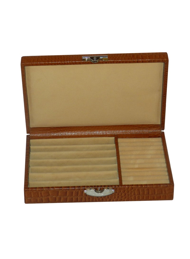 LAVERI LEATHER Laveri 7 Piece Genuine Leather Pen  Case Storage and Fountain Pen , Chain, Braslets ,Ring And Cufflinks Organizer Box with Key Lock  - Image 1