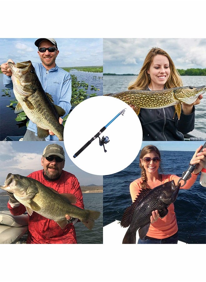 GROIC Fishing Rod and Reel Combos with Fishing Line Lures Kit Portable Telescopic Fishing Rod and Reel Combos Full Fish Tackle Kit with Fishing Line Fishing Gears for Beginner  - Image 3