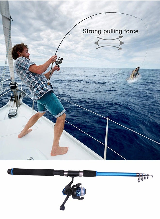 GROIC Fishing Rod and Reel Combos with Fishing Line Lures Kit Portable Telescopic Fishing Rod and Reel Combos Full Fish Tackle Kit with Fishing Line Fishing Gears for Beginner  - Image 2