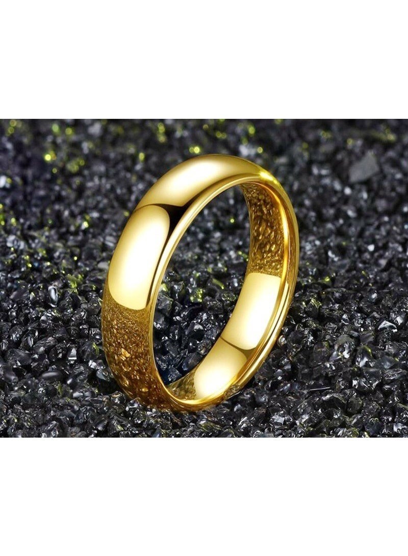 Ucanbe 6mm Titanium Steel Ring Set (3PCS) – Black, Gold & Silver, Size 9 Minimalist Band Rings - Image 3
