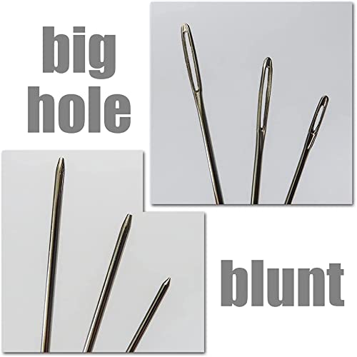 SYGA LargeEye Needles Stainless Steel Yarn Knitting Weaving Stringing Sewing Needles Darning Needle Crafting Crochet Projects 15 Pieces Gold and Silver - Image 4