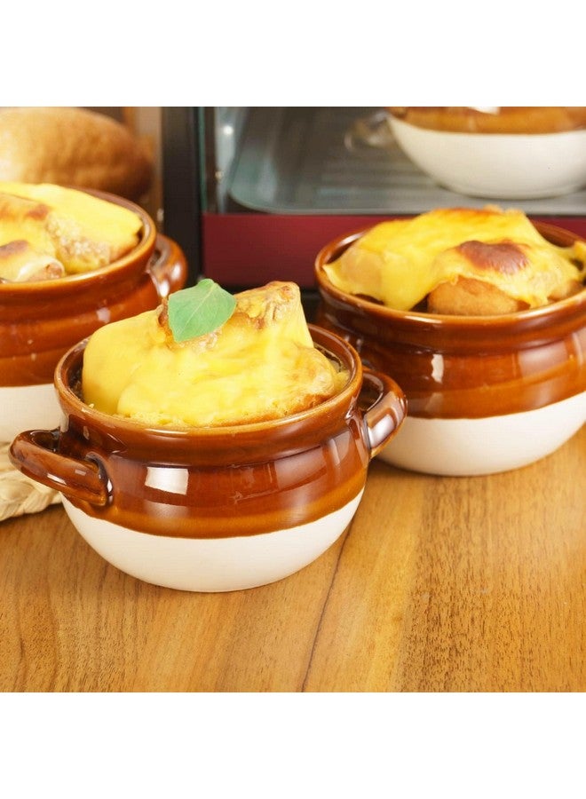 Vumdua Vumdua French Onion Soup Bowls with Lids and Handles, 16 oz Ceramic Soup Crocks for Chilli, Cereal, Cereal, Pot Pies - French Onion Soup Crocks, Oven, Broil & Dishwasher Safe, Set of 4  - Image 4