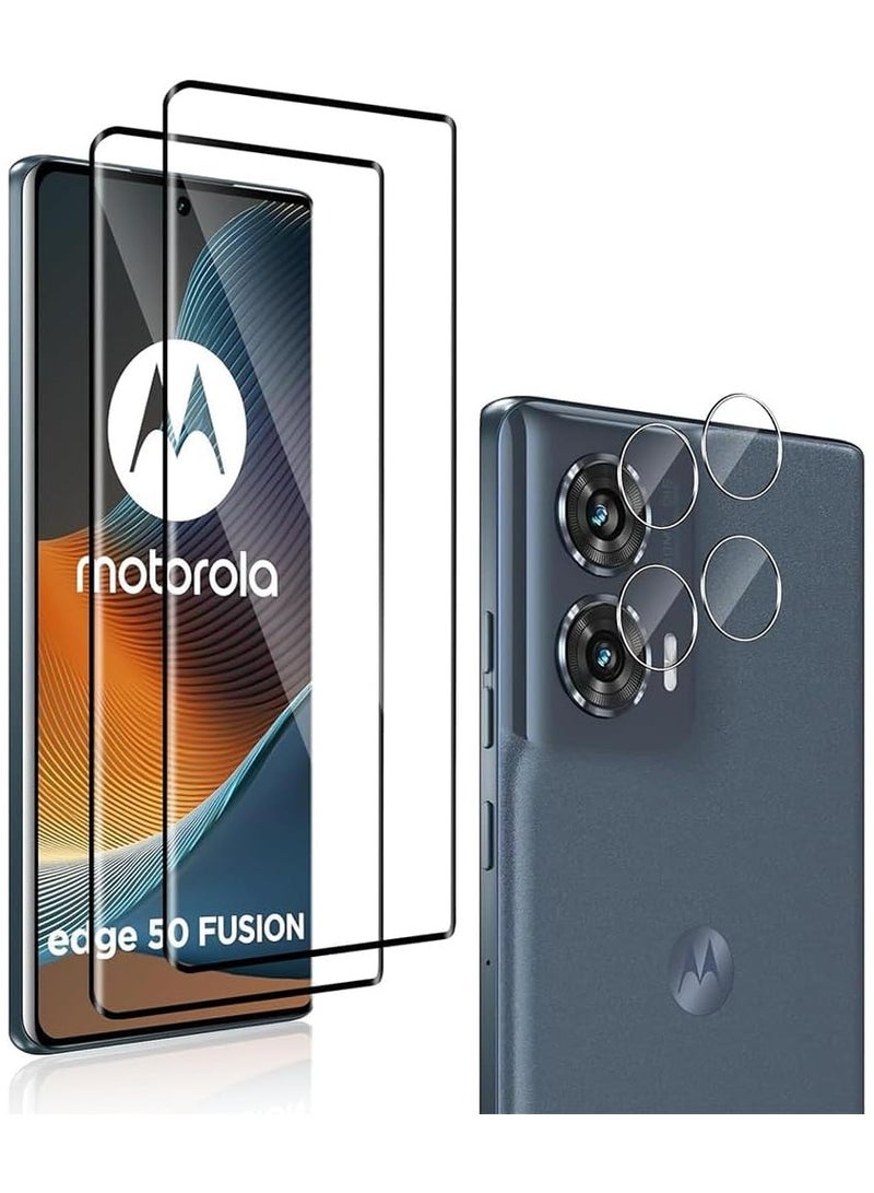 general 2+2 Pack Screen Protector with Camera Lens Protector Compatible with Moto Edge 50 Fusion 5G,Full Coverage Tempered Glass Film For Moto Edge 50 Fusion - Image 1