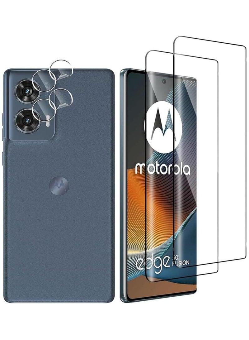 general 2+2 Pack Screen Protector with Camera Lens Protector Compatible with Moto Edge 50 Fusion 5G,Full Coverage Tempered Glass Film For Moto Edge 50 Fusion - Image 2
