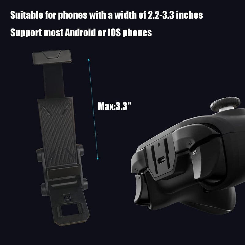 FlyDigi 2 in 1 Phone Clip, 2-Stage Adjustable Bracket Multi-Platform Gaming Controller, Holder Stand Clamp Compatible with Vader 2 and Apex Series Gamepad - Image 5