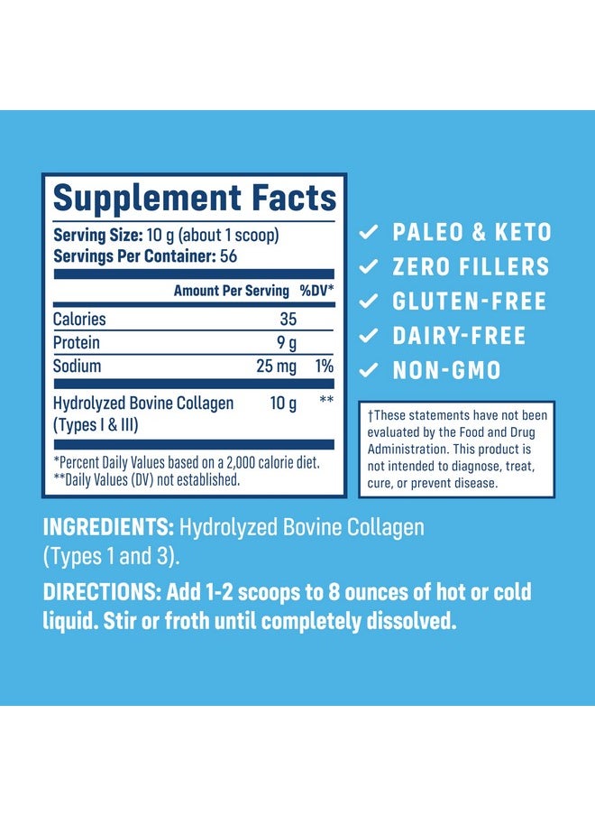 NativePath NativePath Collagen Peptides Protein - Hydrolyzed Type 1 & 3 Collagen Powder for Skin, Hair, Nails - 19.8 oz (56 Servings)  - Image 2