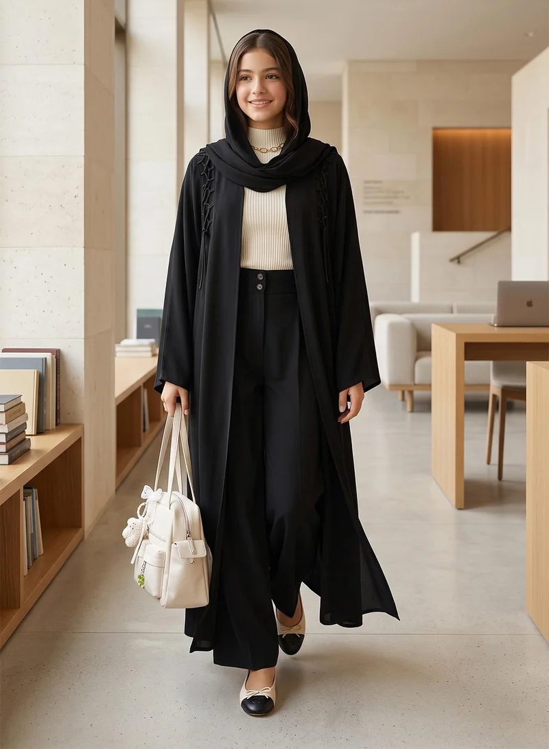 Hayas Closet  Asymmetric Front Crossover Loops Abaya for Women | Best Price UAE