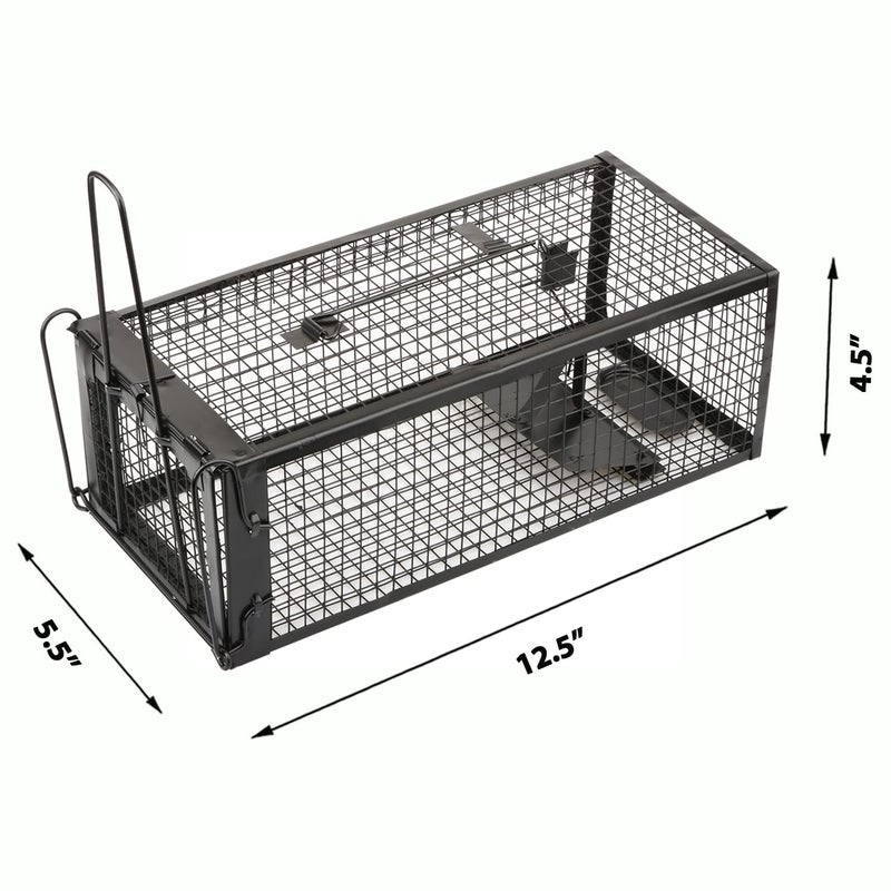 Anyhall فخاخ فئران إنياهال 2-pack إنسانية للفئران الحية وفخ الفأر الشجري لداخل المنزل وخارجه (أسود) - Image 4