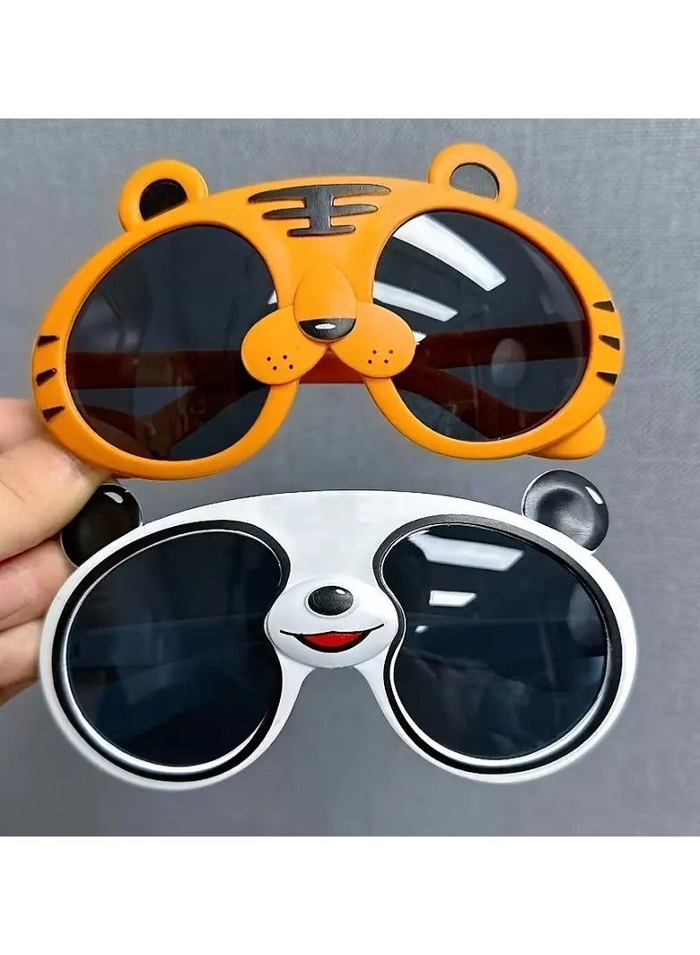 سينت هاوس نظارتان على شكل باندا كرتونية للأطفال، نظارات أنيقة للأطفال، علبة نظارات اختيارية، هدية مفضلة للأطفال (تتضمن علبة نظارات)، نظارات شمسية - Image 1
