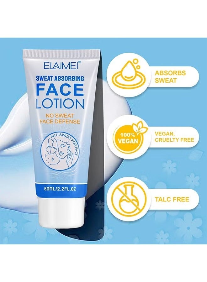Elaimei Sweat Absorbing Face Lotion, Helps Keep Your Face, Forehead And Scalp Dry, Helps Control Oily Skin, Shine And Facial Perspiration, Replenishing And Smoothing Formula, Reduces Face And Body Sweating - Image 2