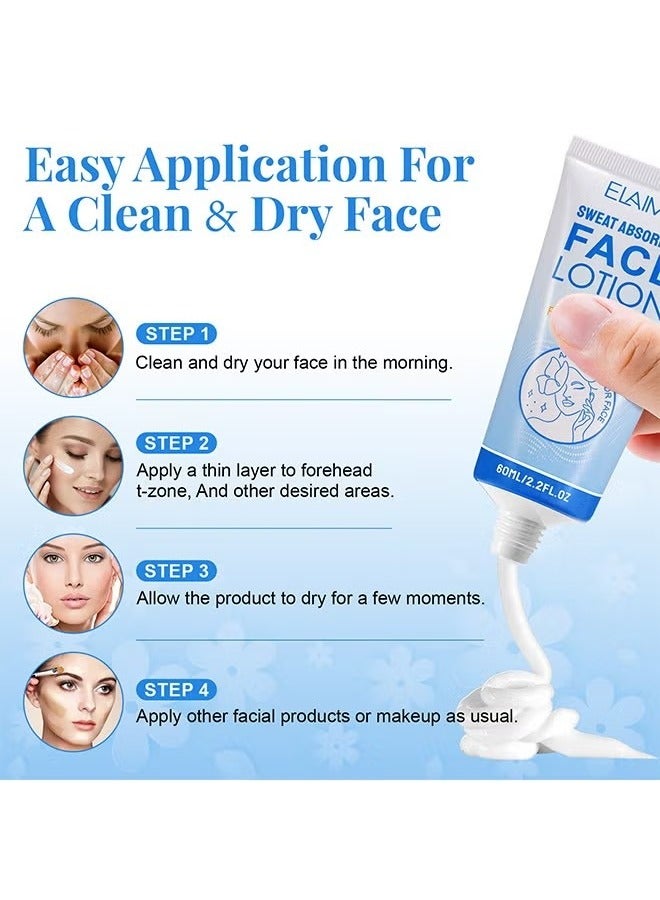 Elaimei Sweat Absorbing Face Lotion, Helps Keep Your Face, Forehead And Scalp Dry, Helps Control Oily Skin, Shine And Facial Perspiration, Replenishing And Smoothing Formula, Reduces Face And Body Sweating - Image 5