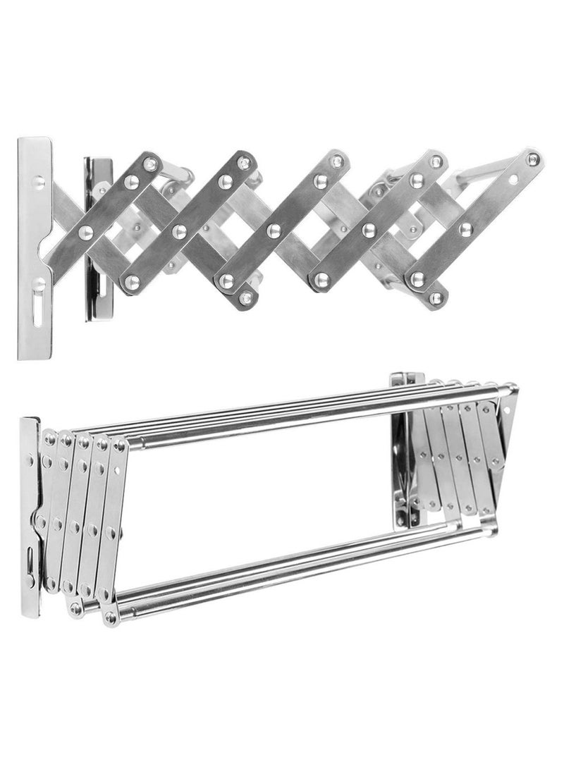 DubaiGallery Towel Racks Stainless Steel Towel Holder Multi Function Bathroom Wall Hanger Expandable Silver Color For Toilet Shower Balcony  - Image 2