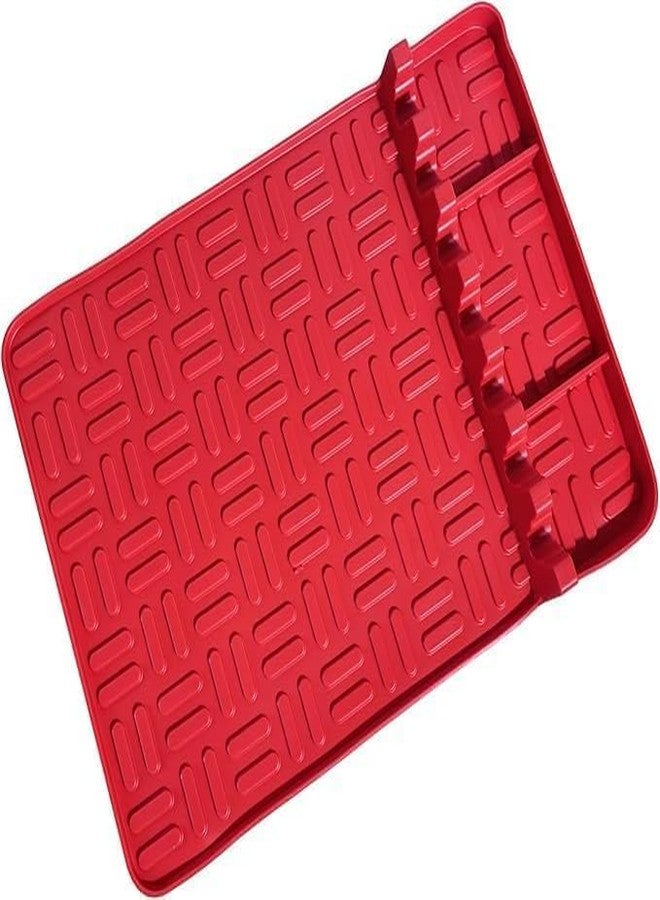 Cyrox Silicone Griddle Tools Mat for Blackstone, Spatula Utensils Holder with Drip Pad Grill Side Shelf Mat for Blackstone Food Grade Grill BBQ Caddy for Multiple Grill Cooking Tools (1pcs) (Red) - Image 1