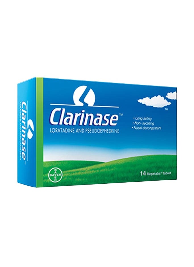BAYER Clarinase Allergy And Cold Relief 14 Tabltes 