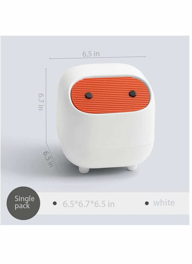 SYOSI Mini Trash Can, Small Trash Can, with Lid Mini Trash Can, with Good Sealing Plastic Mini Trash Can, Suitable for Coffee Table Living Room Office Desk (White)  - Image 2