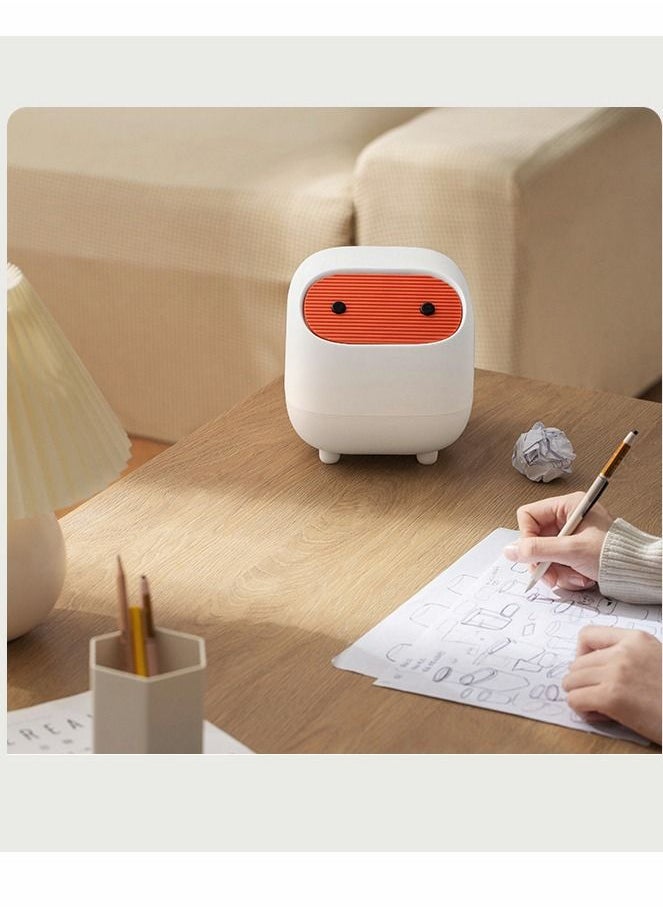 SYOSI - Mini Trash Can, Small Trash Can, with Lid Mini Trash Can, with Good Sealing Plastic Mini Trash Can, Suitable for Coffee Table Living Room Office Desk (White) - Image 1