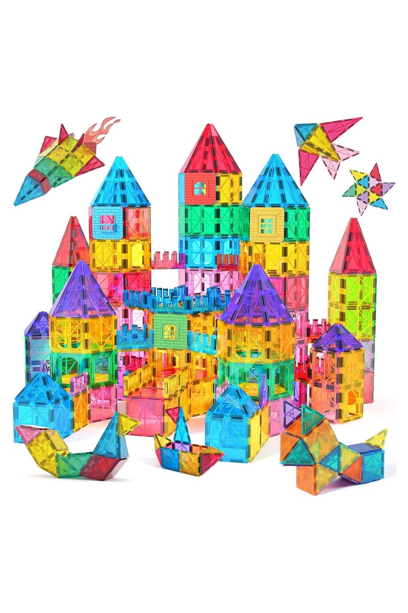 Set of 60 Magnetic Tiles Toys for Kids 3D Magnetic Building Blocks Educational STEM Plastic Gifts - Image 1