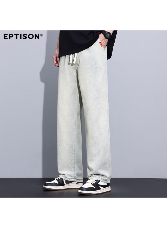 EPTISON Yipintiancheng High Street Wide-leg Jeans Men Autumn New Loose Straight-leg Pants Elastic Waist Drawstring Trousers Men - Image 1
