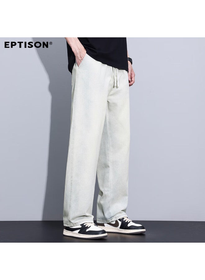 EPTISON Yipintiancheng High Street Wide-leg Jeans Men Autumn New Loose Straight-leg Pants Elastic Waist Drawstring Trousers Men - Image 3