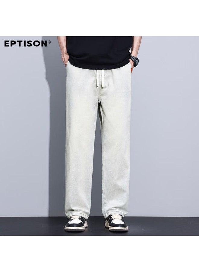 EPTISON Yipintiancheng High Street Wide-leg Jeans Men Autumn New Loose Straight-leg Pants Elastic Waist Drawstring Trousers Men - Image 2