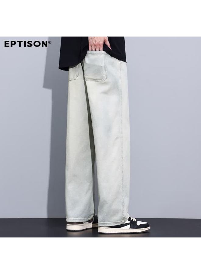 EPTISON Yipintiancheng High Street Wide-leg Jeans Men Autumn New Loose Straight-leg Pants Elastic Waist Drawstring Trousers Men - Image 5