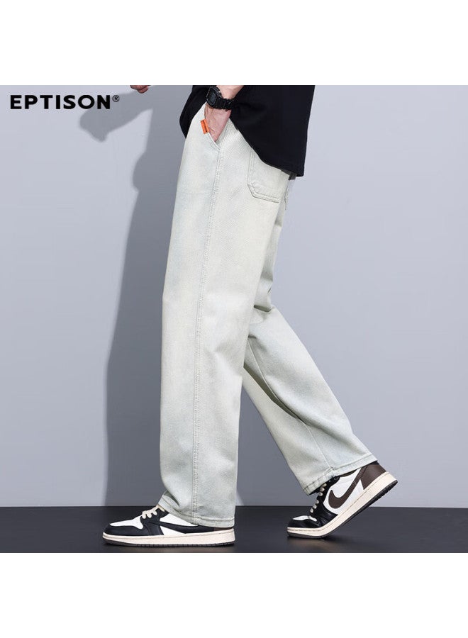 EPTISON Yipintiancheng High Street Wide-leg Jeans Men Autumn New Loose Straight-leg Pants Elastic Waist Drawstring Trousers Men - Image 4