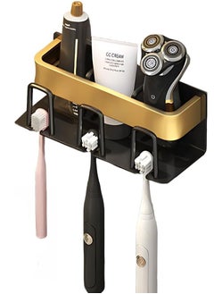 Smartwattz Smartwattz Wall Mounted Toothbrush Holder for Bathroom, Countertop Organizer Metal, Toothbrush Holder Save Space,Multifunctional Space Saving Cosmetics Stand for Washroom or Bathroom  - Image 1
