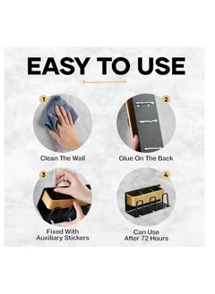 Smartwattz Smartwattz Wall Mounted Toothbrush Holder for Bathroom, Countertop Organizer Metal, Toothbrush Holder Save Space,Multifunctional Space Saving Cosmetics Stand for Washroom or Bathroom  - Image 3