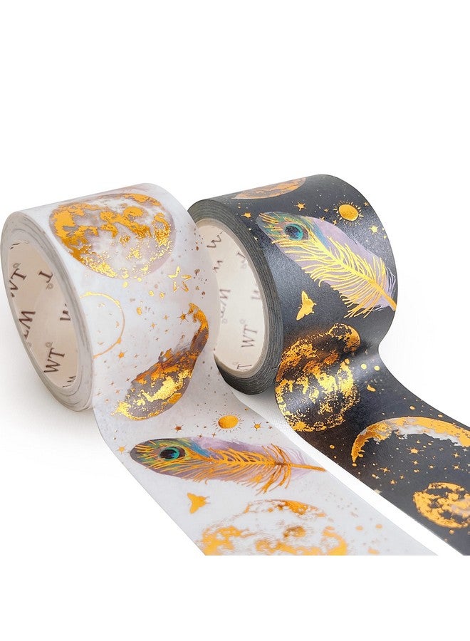 WT Dream Catcher Washi Tape Set 2 Rolls Original Designs Decorative Masking Tape Gold Foil Craft Tape Bujo Planner Supplies Adhesive Wrapping Tape Diy Paper Tape - Image 1