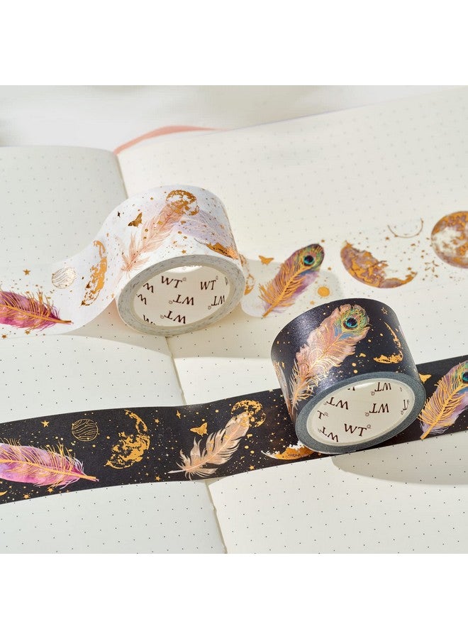WT Dream Catcher Washi Tape Set 2 Rolls Original Designs Decorative Masking Tape Gold Foil Craft Tape Bujo Planner Supplies Adhesive Wrapping Tape Diy Paper Tape - Image 3