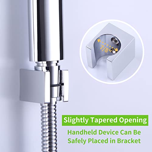 Angle Simple Shower Head Holder Wall Mount, Brass Shower Wand Handle Holder, Sprayer Bracket, Chrome - Image 5