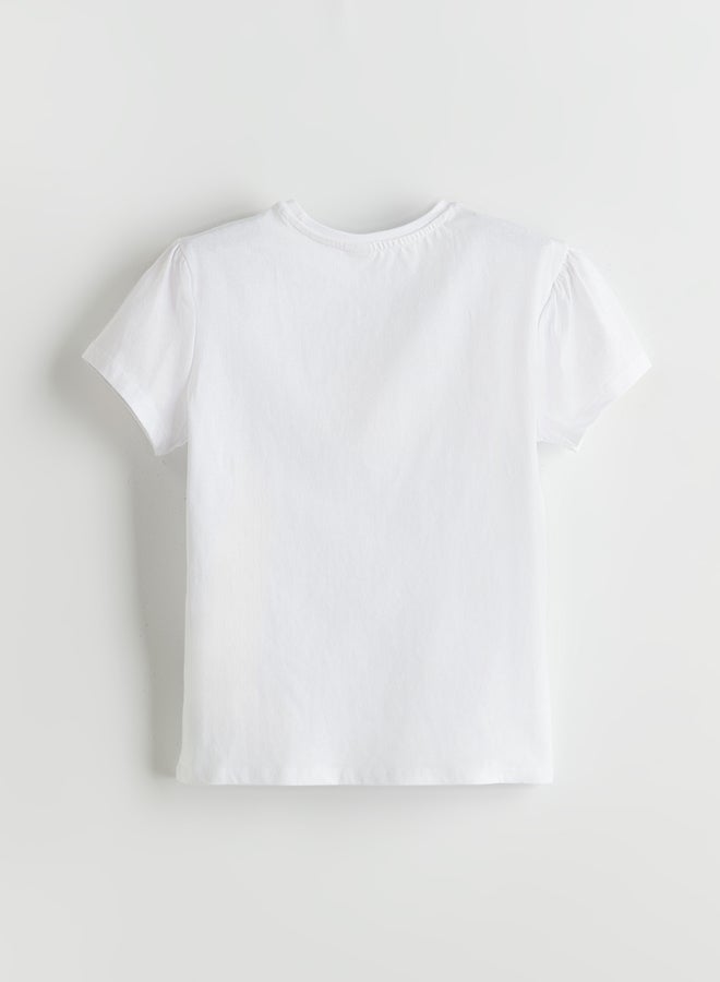 LC WAIKIKI Girls' Crew Neck Floral Cotton Summer SS T-Shirt  - Image 2