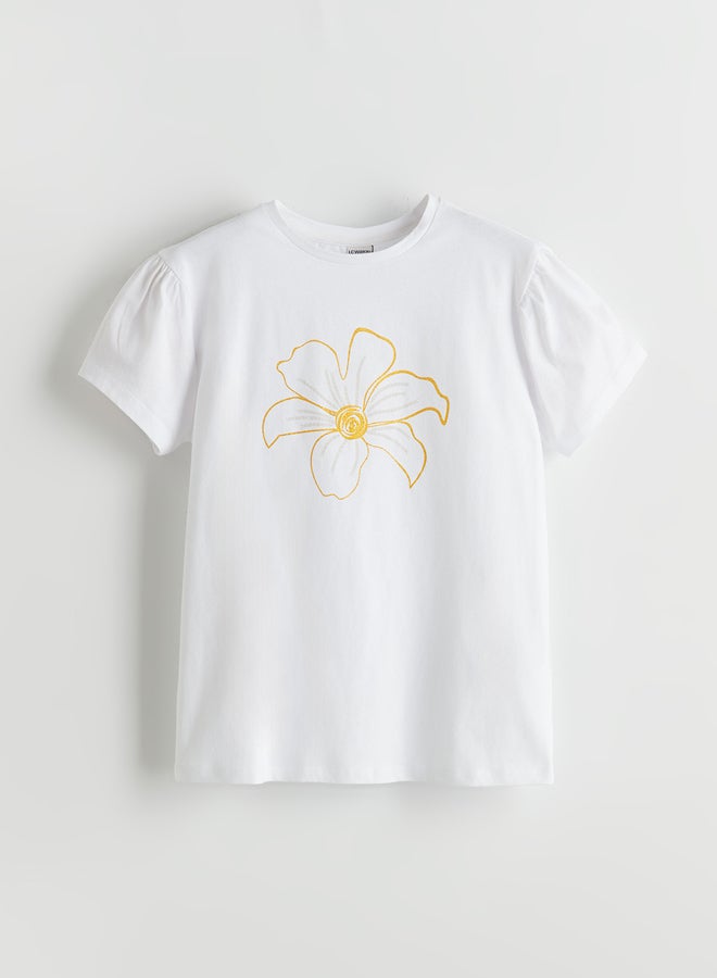 LC WAIKIKI Girls' Crew Neck Floral Cotton Summer SS T-Shirt  - Image 1
