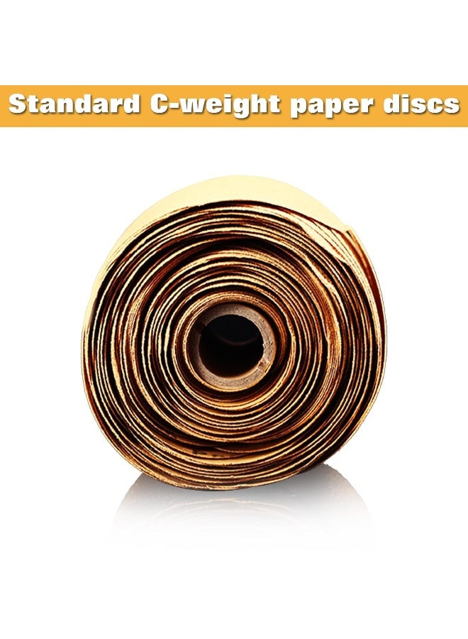 SPEEDWOX SPEEDWOX 100 Pcs Sanding Paper Discs Roll Pressure Sensitive Adhesive Discs 320 Grit 6 Inches C-Weight Sandpaper Aluminium Oxide Golden Yellow Sticky Backing Anti-Loading Coating  - Image 5