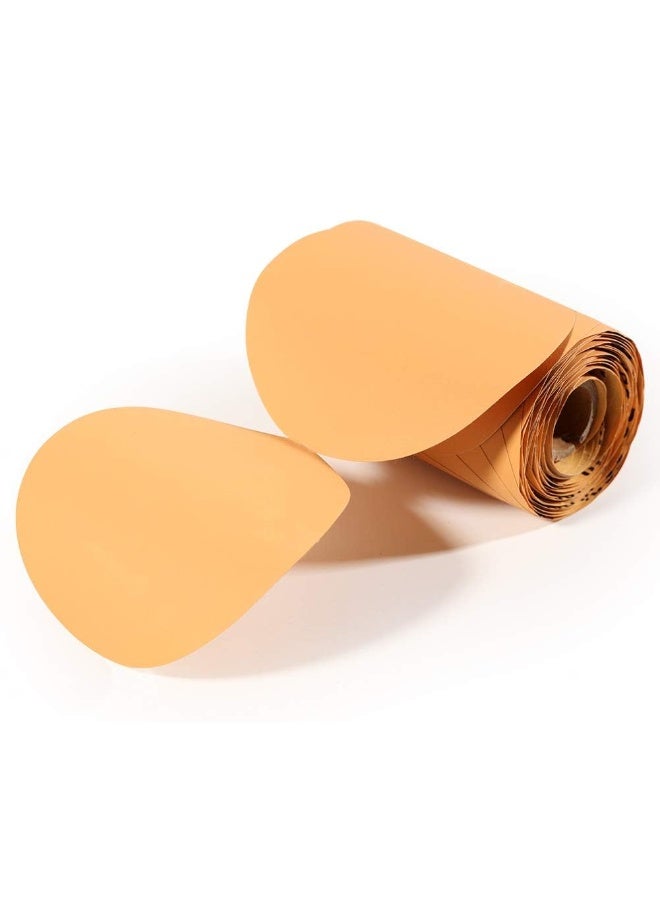 SPEEDWOX SPEEDWOX 100 Pcs Sanding Paper Discs Roll Pressure Sensitive Adhesive Discs 320 Grit 6 Inches C-Weight Sandpaper Aluminium Oxide Golden Yellow Sticky Backing Anti-Loading Coating  - Image 1