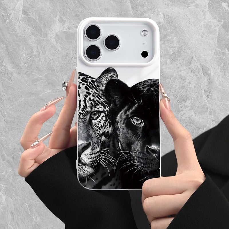 IPhone 17 Air Mixed Color 1 Phone Case Dual Leopard Head Pattern Shockproof Scratch Resistant Slim Cover Premium 2D Printing - Image 2