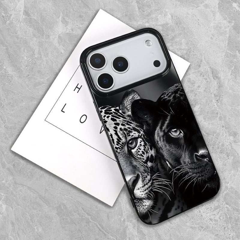 IPhone 17 Air Mixed Color 1 Phone Case Dual Leopard Head Pattern Shockproof Scratch Resistant Slim Cover Premium 2D Printing - Image 5