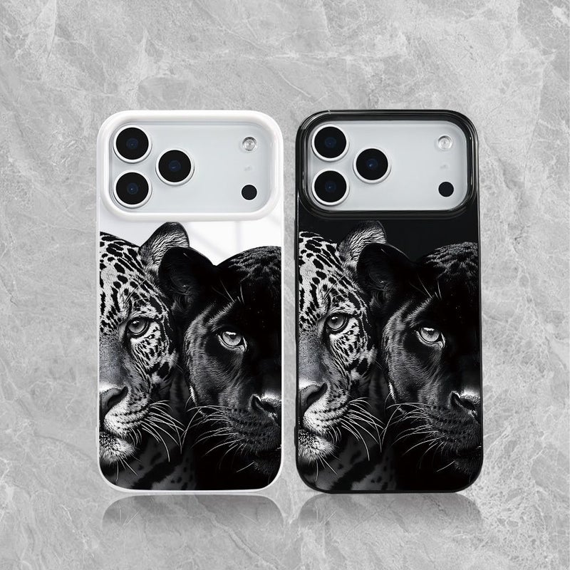 IPhone 17 Air Mixed Color 1 Phone Case Dual Leopard Head Pattern Shockproof Scratch Resistant Slim Cover Premium 2D Printing - Image 1