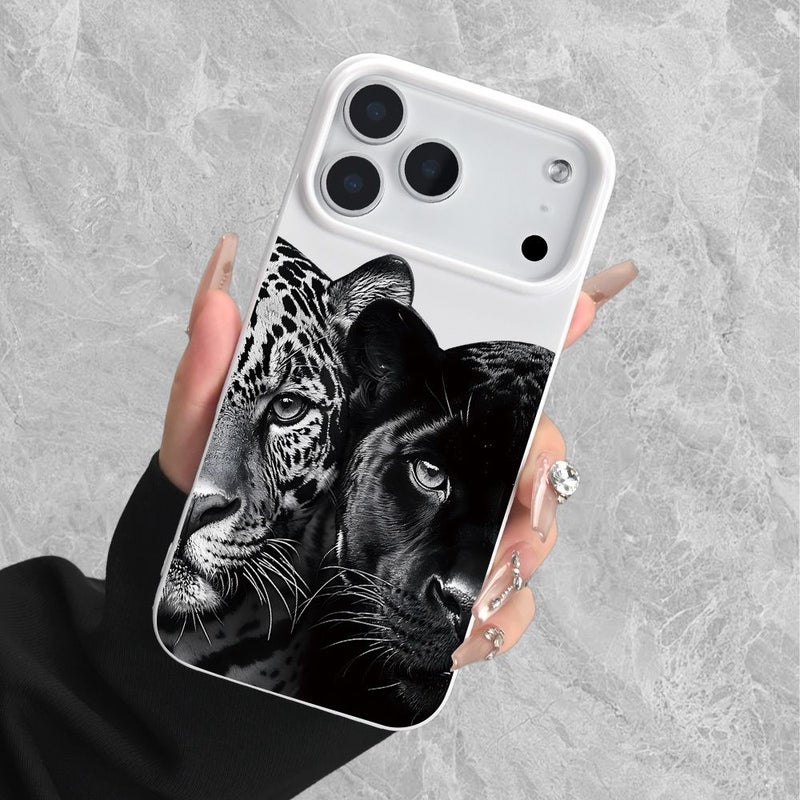 IPhone 17 Air Mixed Color 1 Phone Case Dual Leopard Head Pattern Shockproof Scratch Resistant Slim Cover Premium 2D Printing - Image 3